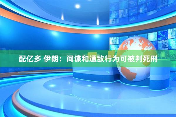 配亿多 伊朗：间谍和通敌行为可被判死刑