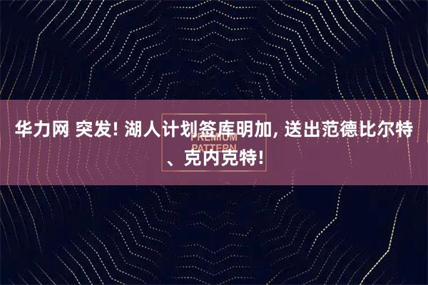 华力网 突发! 湖人计划签库明加, 送出范德比尔特、克内克特!