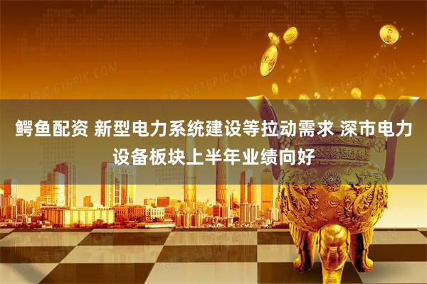 鳄鱼配资 新型电力系统建设等拉动需求 深市电力设备板块上半年业绩向好