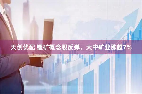 天创优配 锂矿概念股反弹，大中矿业涨超7%